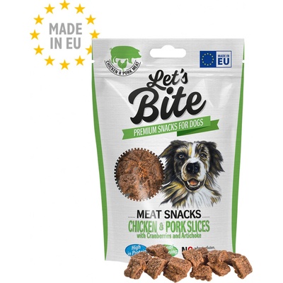 Brit Let's Bite Meat Snacks. Chicken & Pork Slices with Cranberries 80 g