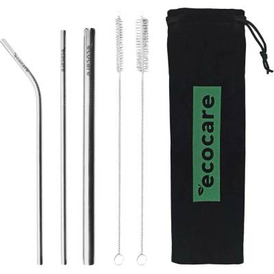 Ecocare ekologická kovová brčka set Silver II.
