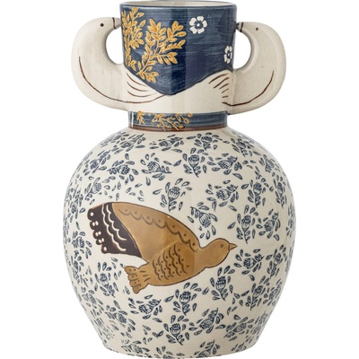 Bloomingville Keramická váza Hezha Blue, modrá barva, keramika