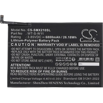 Cameron Sino Samsung Tab A9 Plus 5G CAMERON SINO Li-Polymer батерия 3.85V / 6800mAh, съвместима със Samsung WT-S-W11, BLACK CS-SMX210SL (CS-SMX210SL)