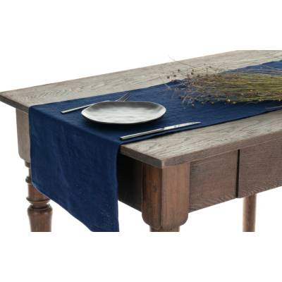 Tom Linen stolný bežec Navy Washed 40x140