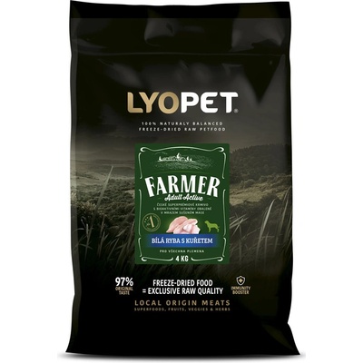 Lyopet Farmer Adult Active Bílá ryba s kuřetem 4 kg