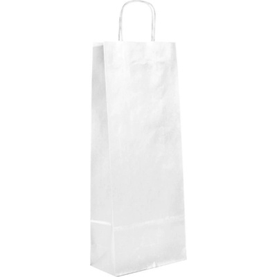 Paper Design Papírové tašky přírodní na láhev 16x8x39cm bílá s proužkem