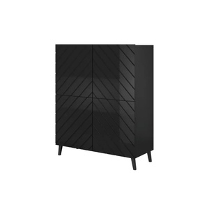 Cama meble Етажерка ABETO 100, 5 x 40 x 121, 5 см черен/черен гланц (ABETO REG CZ)