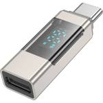 BOROFONE Адаптер Borofone BV25, USB-C към USB-C, с дисплей, сив
