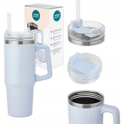 Altom Design termohrnek s brčkem nerezová ocel 880 ml bilý