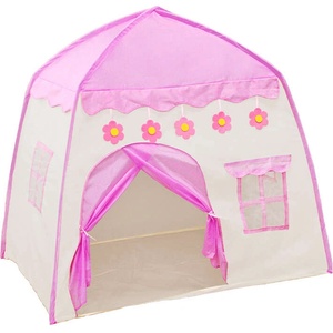 Pepita XL Палатка за игра 130x130x100cm - Флорална - розово-бежова (KF-PT13030)
