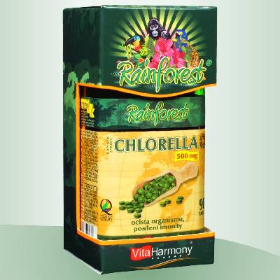 VitaHarmony RainForest® Chlorella 500 mg - min. trvanlivost do 12.12.2024 Množství: 450 tablet