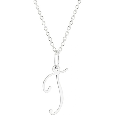 Gemmax Řetízek s písmenem „T“ bílé zlato GUSWN-42961-25841