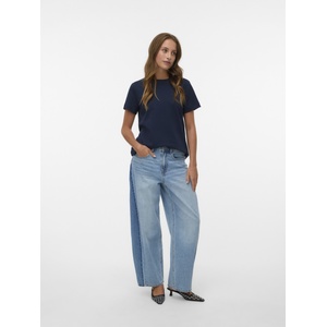 VERO MODA Дамски памучен топ с къс ръкав sapphire Vero Moda | Sin | ЖЕНИ | XL