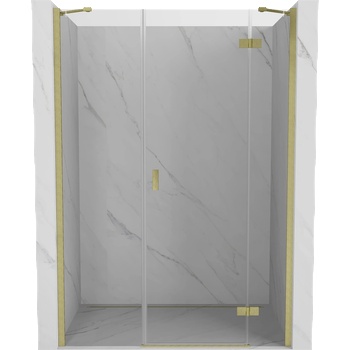 Mexen Mist-H десни душ врати, отварящи се надясно, 120 см, прозрачни, златисти четки - 8A5-120-001-55-00-P (8A5-120-001-55-00-P)