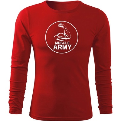 Dragova Fit-T tričko s dlouhým rukávem muscle biceps červená