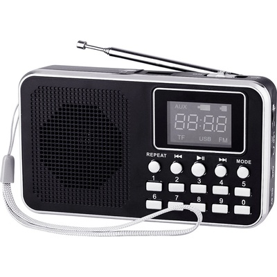 Daisy Multimedia Diva - портативно FM радио с MP3 плеър, 50 станции, USB/SD - черно