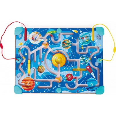 Hape Дървен комплект за игра 2 в 1 Hape - Космически лабиринт и дъска танграм (H0524)