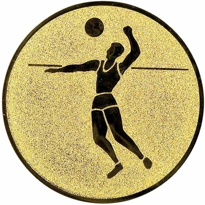Volejbal: Hliníkový emblém na trofej Ø 50 mm zlatá