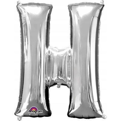 Amscan Mini fóliový balónik písmeno H 33 cm strieborný
