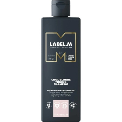 Label.M Cool Blonde Toning Shampoo tónovací šampon pro platinově blond a šedivé vlasy 300 ml