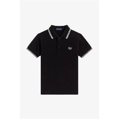 Детска блуза с яка Fred Perry Junior Boys Twin Tipped Polo Shirt - Black/Snow 102