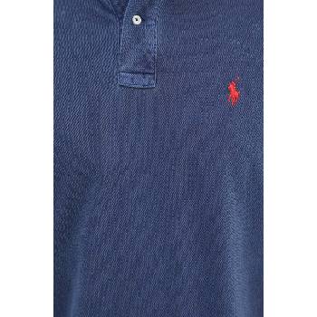 Ralph Lauren Памучна тениска с яка Polo Ralph Lauren в тъмносиньо с изчистен дизайн (710850860)