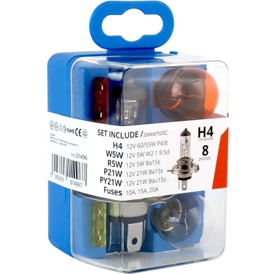 Amio 01496 Sada žárovek a autopoistiek 8 ks H4