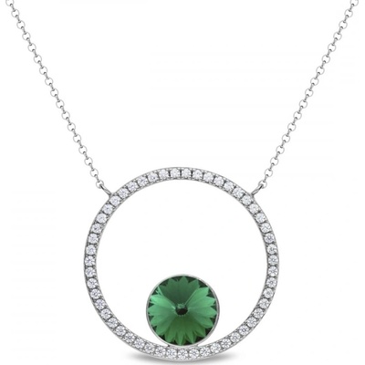Spark Stříbrný zelený se Swarovski elements orbita NCD1122SS47EM Emerald