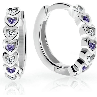 Danfil Dětské náušnice kroužky C3341 ze stříbra, s kamínky Amethyst
