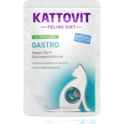 Kattovit Feline Diet Gastro morčacie s ryžou 85 g