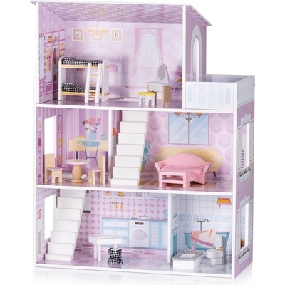 Chipolino Дър. къща за кукли с к-т 13 бр. мебели (3800931062170)