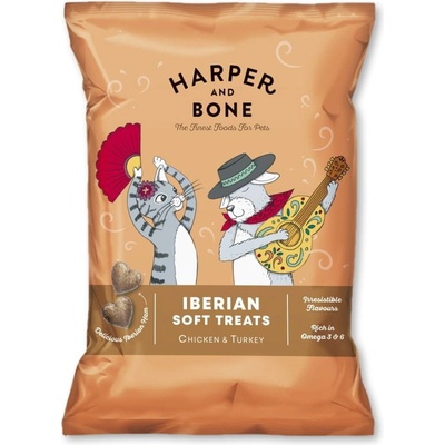 Harper and Bone Cat & Dog iberské mäkké maškrty kura a morka 90 g
