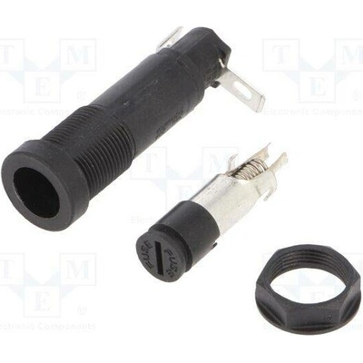 LITTELFUSE 03455LS1H Zásuvka; 5x20mm; 20A; 250VAC; 345; na panel; černá; UL94V-0; 5mΩ
