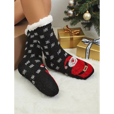 Resti Vianočné ponožky s motívom Santa Clausa čierna biela