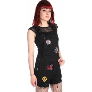 KILLSTAR дамски къси панталони KILLSTAR - Oracle Denim Overall - Черен - KSRA004982