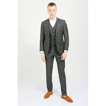 Centone Мъжки Slim Fit костюм - Тъмносив #357785 (357785_Черно)