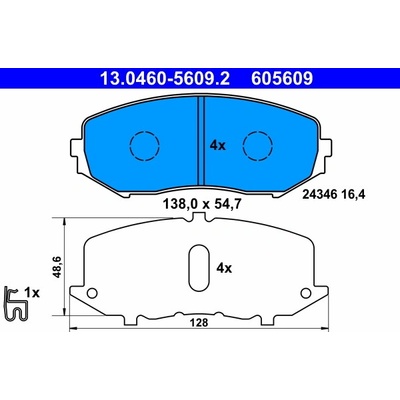 ATE Sada brzdových platničiek kotúčovej brzdy 13046056092