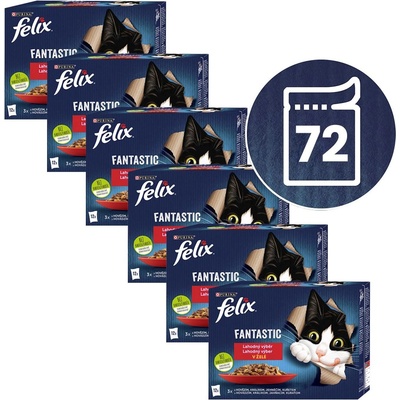FELIX Капсули FELIX Fantastic вкусен избор с пиле, с говеждо, с заек, с агнешко 72 x 85 г