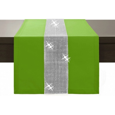 Mondo Běhoun Glamour se zirkony zelený Zelená 40x120 cm