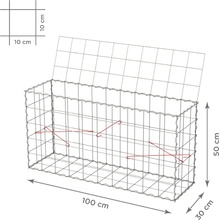 TopGabion Gabionový koš s víkem: 100×30×50 cm - oko sítě 10×10 cm