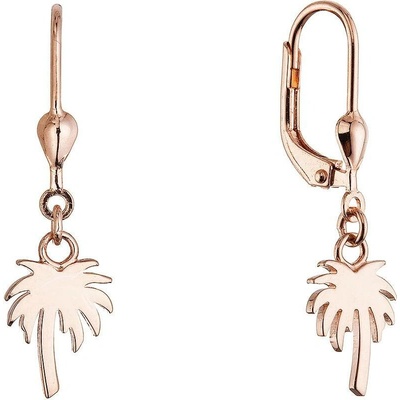 Pavona Pozlacené stříbrné náušnice palmy 61131 rose gold