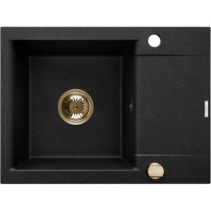 INVENA Композитна мивка Invena Tesalia черно-златна 59x44 см (AZ-01-Z42-B) Мивка за вграждане