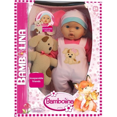 Bambolina - Кукла меко тяло с кученце 41см. BD1874