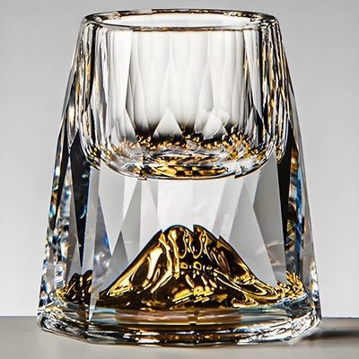 HARAHU Кристална чашка за ракия Glosy - Златен / 15ml KP35417 (GL-35417)