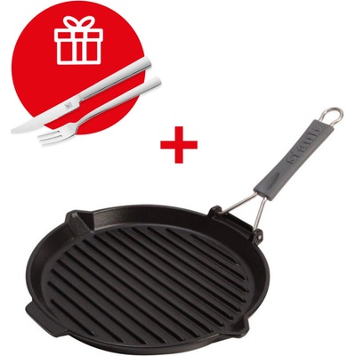Staub Gril kulatý černý 27 cm