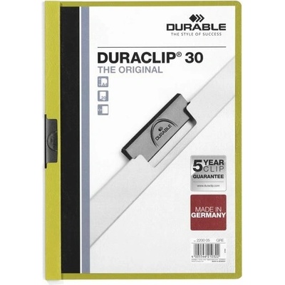 Durable duraclip A4 Zakládací desky s klipem kapacita 30 listů zelené