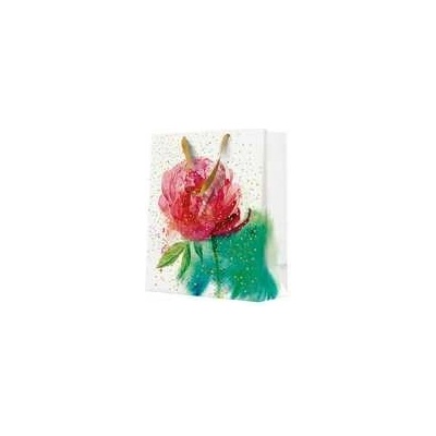 Dárková taška horizontal - Peony Watercolor 33,5x13x26,5 cm