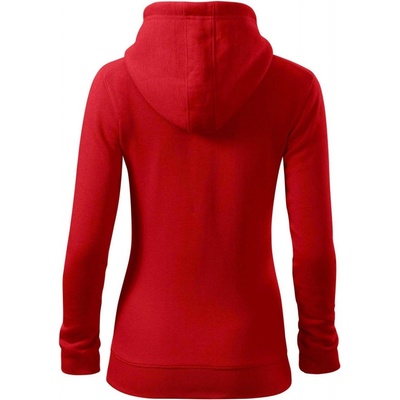 Mikina dámska trendy zipper s kapucňou červená