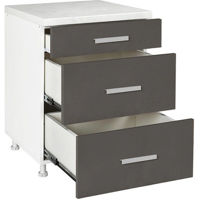 Matis Кухненски шкаф долен с три чекмеджета in d60 f сив