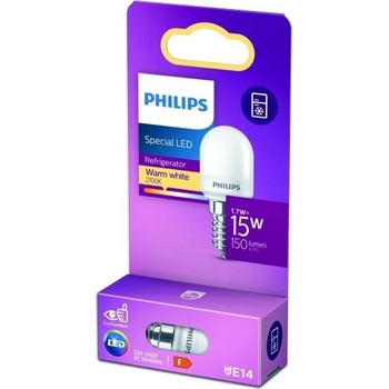 Philips 8718699771935 LED žárovka 1x1,7W E14 150lm 2700K teplá bílá, matná bílá, do lednice, EyeComfort