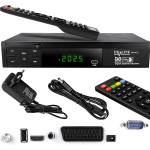 hd-line 20700 HD Sat Receiver Satellite DVB S2 HD Receiver for SAT Digital Satellite SAT Receiver (DVB-S/S2, HDMI, SCART, 2X USB 2.0, Full HD 1080p) (Pre-programmed for Astra Hotbird and Türksat) (20700) Цифрови приемници, декодери