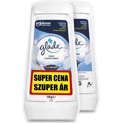 Glade Gel Pure Clean Linen duo pack osvěžovač vzduchu, 2 × 150 g