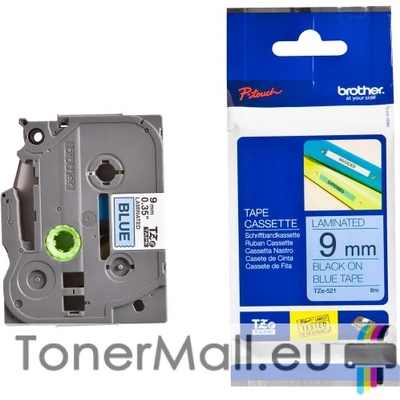 Brother Tape Black on Blue Brother TZ-521
